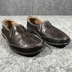 Spring Step L'Artiste Brown Floral Slip-On Shoes Women's‎ 7.5-8